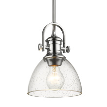 Golden 3118-M1L CH-SD - Yep by Golden Lighting Hines 1-light 7in Pendant in Chrome and Seeded Glass